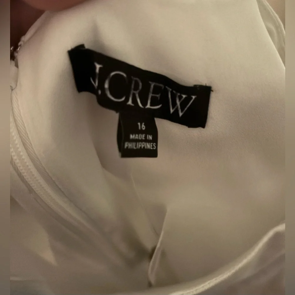 NWT J.Crew Executive dress in stretch linen blend Size 16 White Resort Preppy